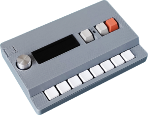 photo of SnapBeat, the simple Lo-fi sampler, gray, full assembled