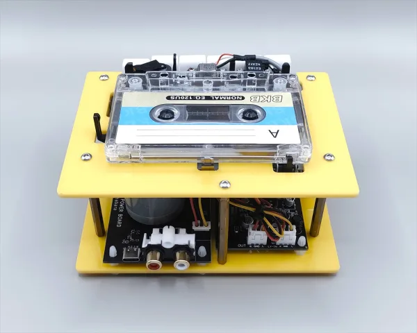 cassette player and tape recorder (yellow) back